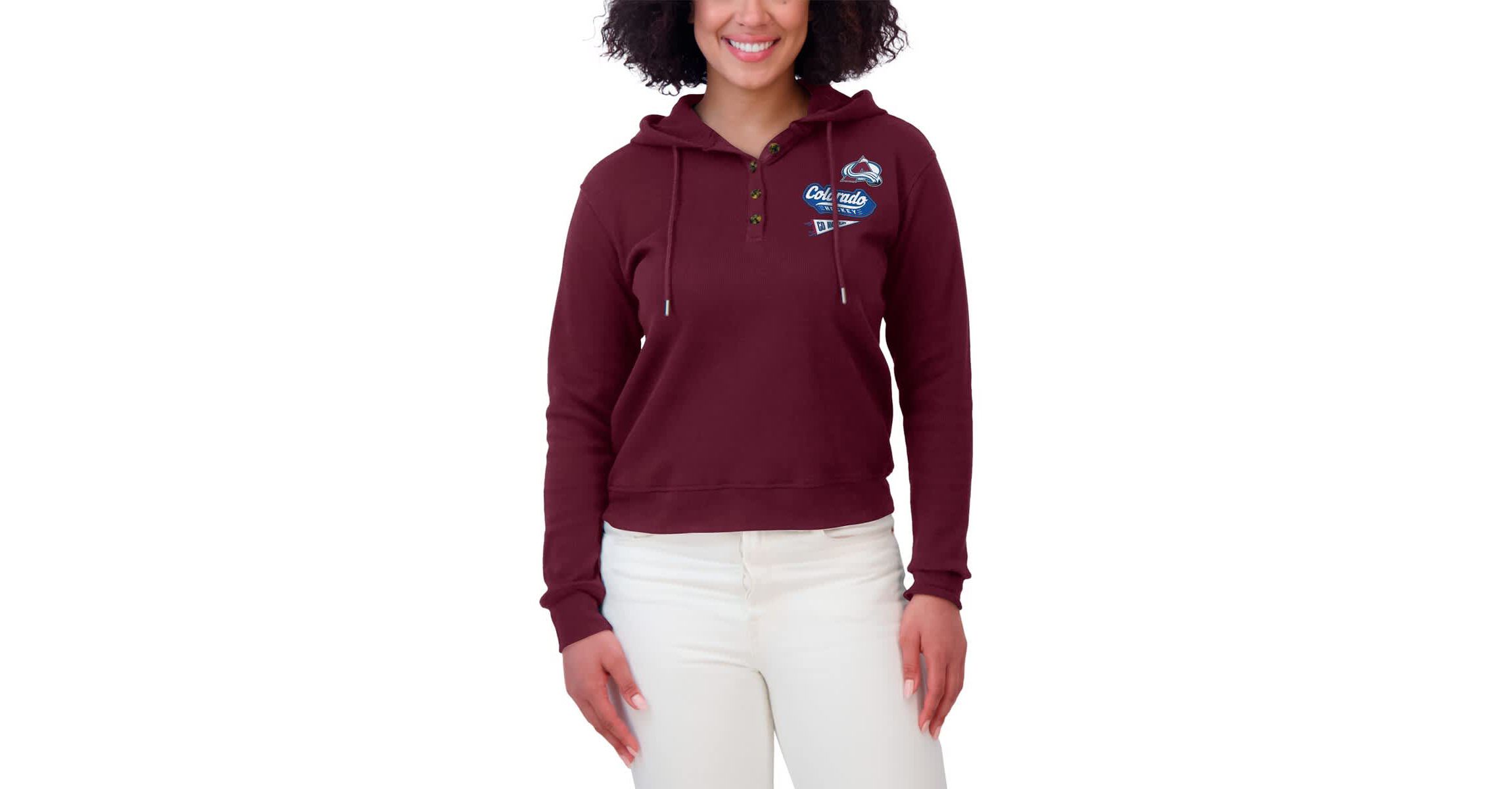 NHL Colorado Avalanche Waffle-Knit Pullover Hoodie