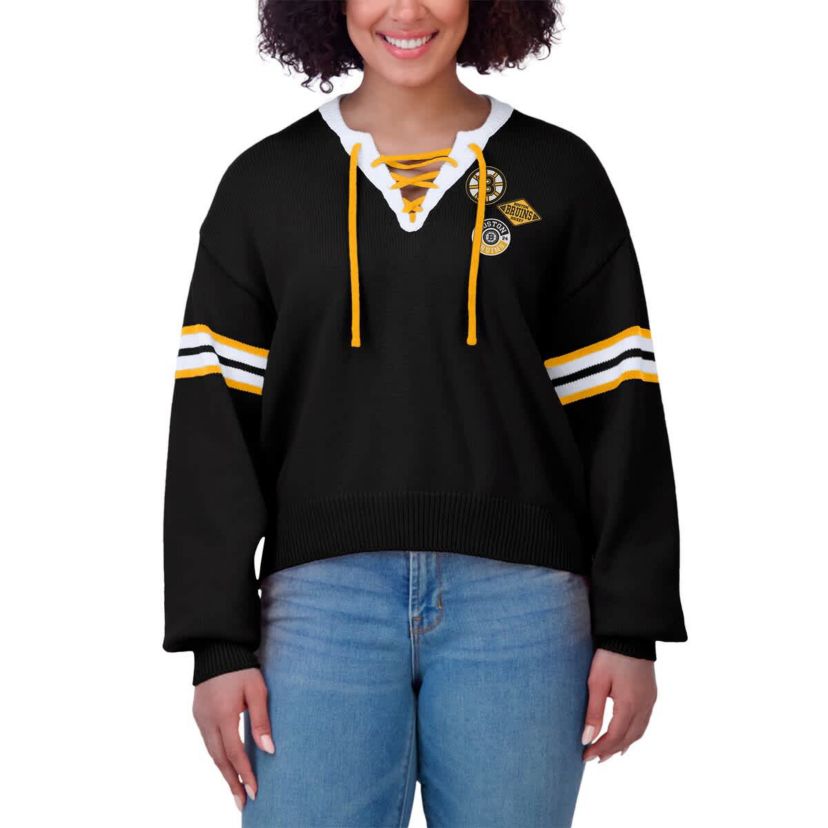 NHL Cropped Lace-Up Sweater