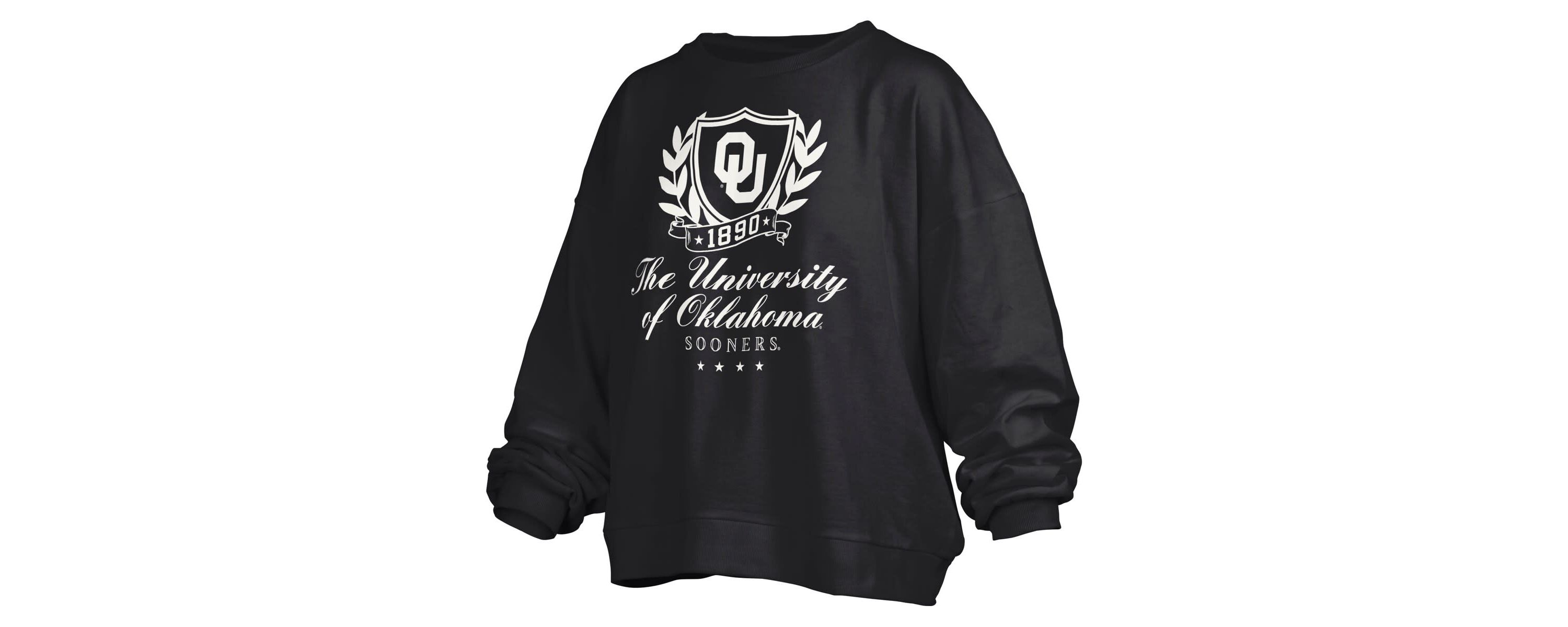 NCAA Oklahoma Sooners Big Aug Script Janice Oversized Pullover Sweatshirt