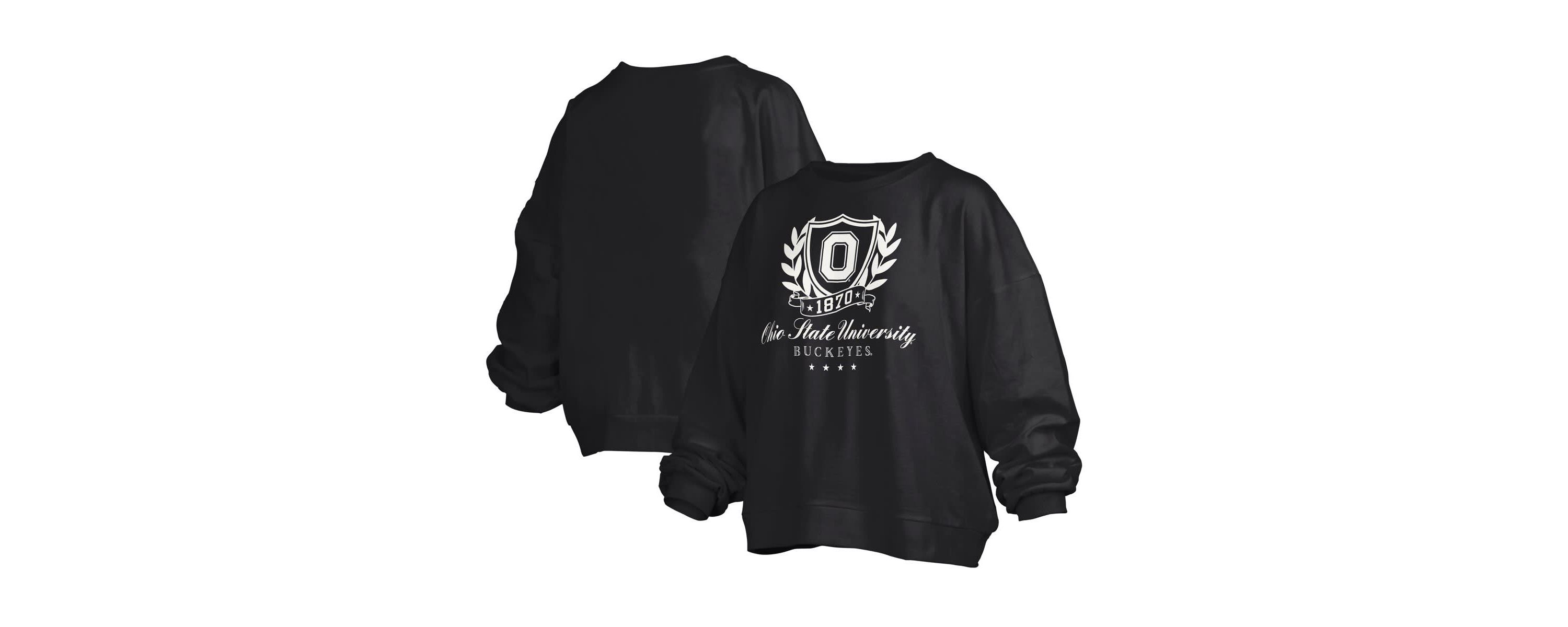 NCAA Ohio State Buckeyes Big Aug Script Janice Oversized Pullover Sweatshirt