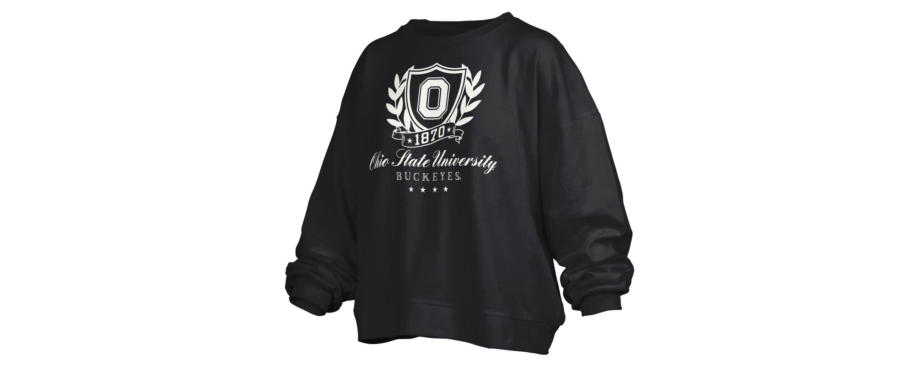 NCAA Ohio State Buckeyes Big Aug Script Janice Oversized Pullover Sweatshirt