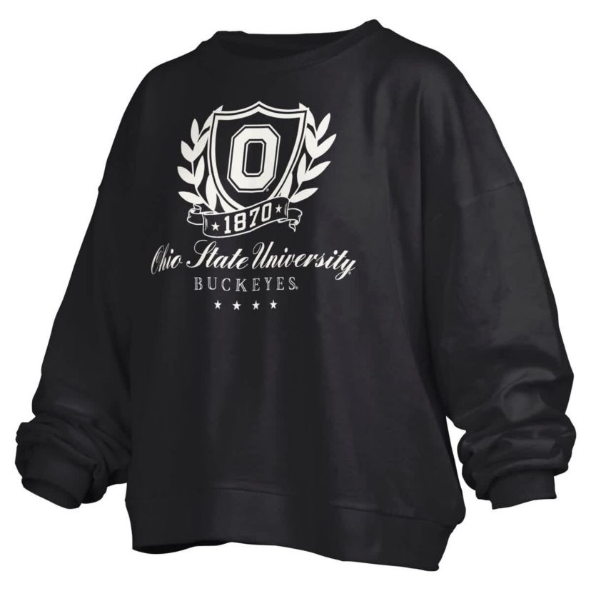 NCAA Ohio State Buckeyes Big Aug Script Janice Oversized Pullover Sweatshirt