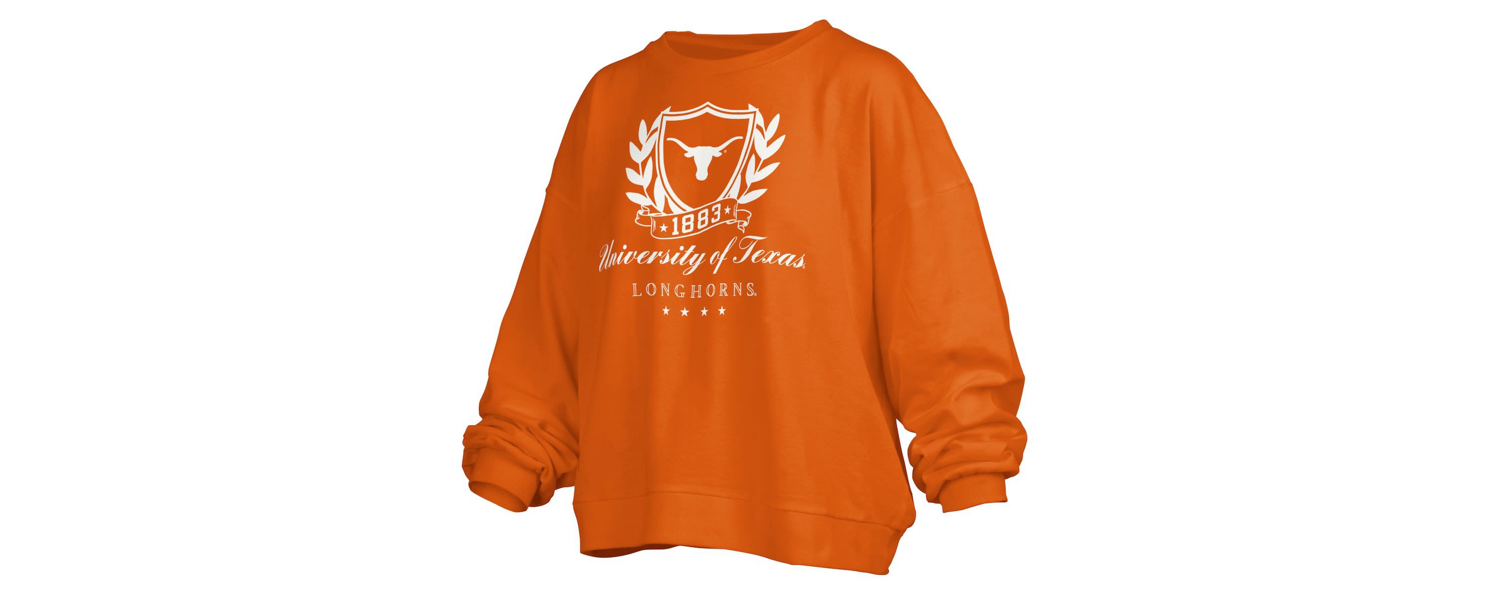 NCAA Texas Texas Longhorns Big Aug Script Janice Oversized Pullover Sweatshirt