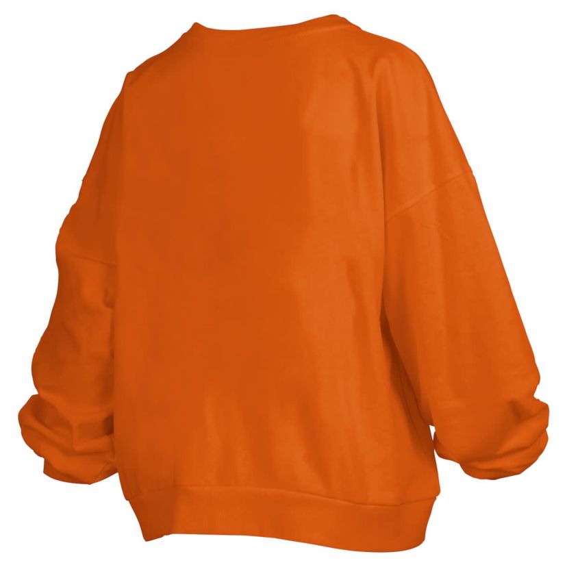 NCAA Texas Texas Longhorns Big Aug Script Janice Oversized Pullover Sweatshirt