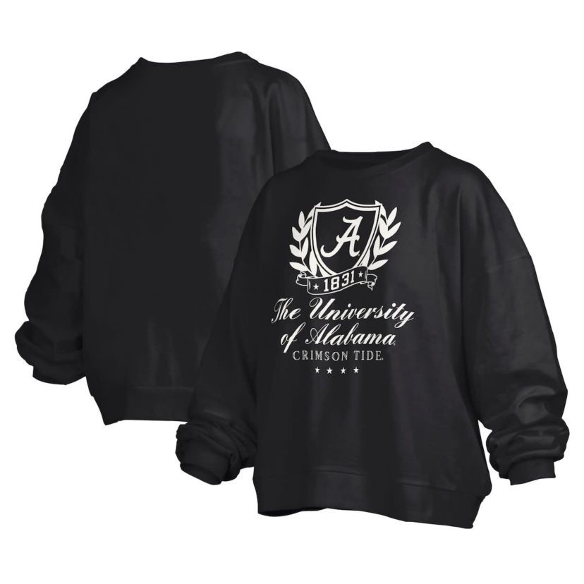 Alabama Crimson Tide NCAA Alabama Tide Big Aug Script Janice Oversized Pullover Sweatshirt