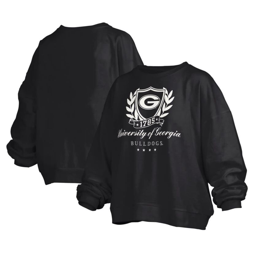 NCAA Georgia Bulldogs Big Aug Script Janice Oversized Pullover Sweatshirt