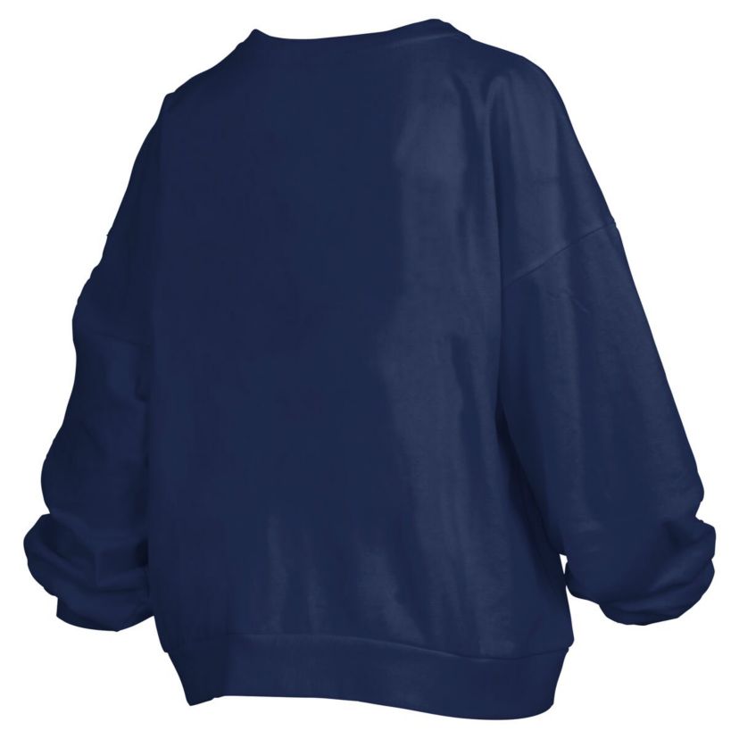 NCAA Michigan Wolverines Big Aug Script Janice Oversized Pullover Sweatshirt