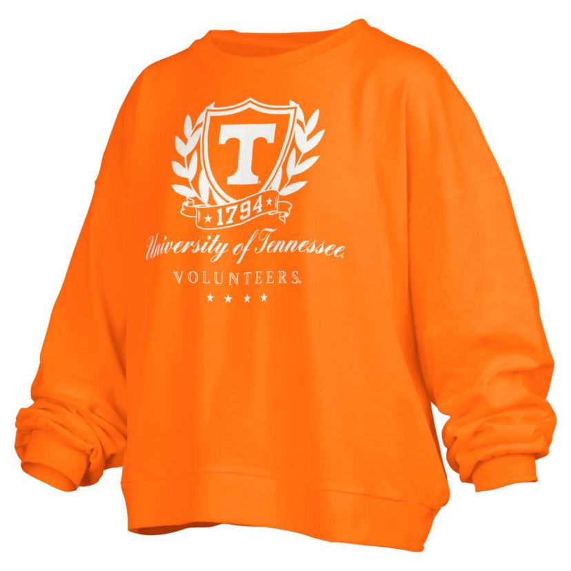 NCAA Tennessee Tennessee Volunteers Big Aug Script Janice Oversized Pullover Sweatshirt