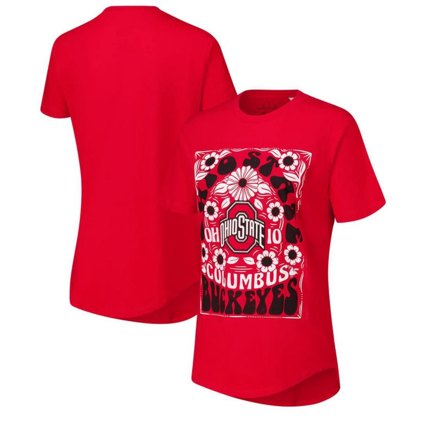 NCAA Ohio State Buckeyes Irvine Floral Team Color T-Shirt