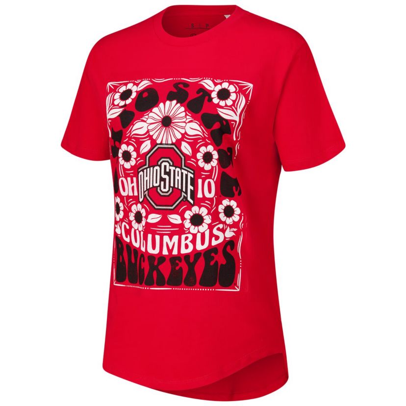 NCAA Ohio State Buckeyes Irvine Floral Team Color T-Shirt