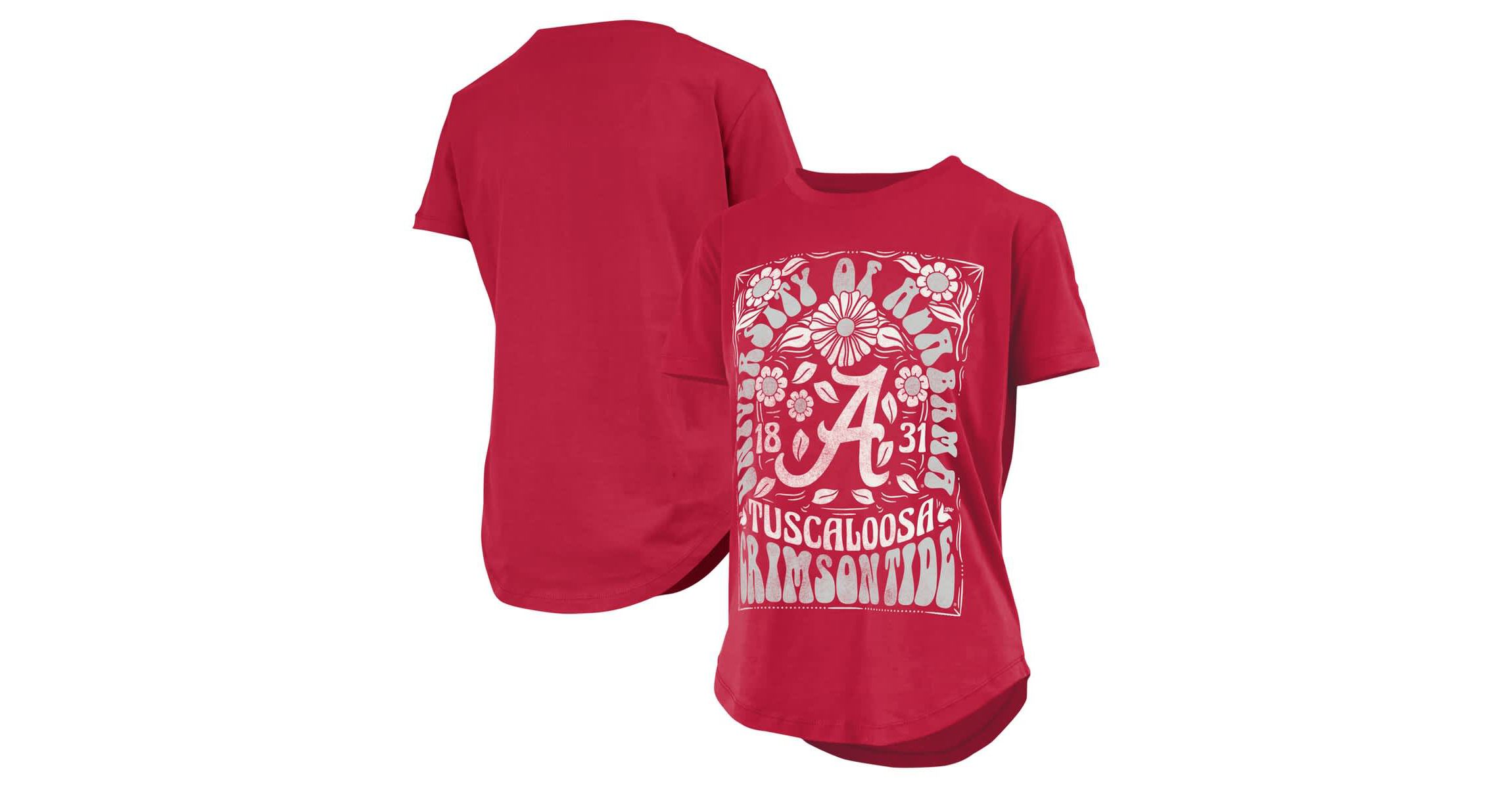 Alabama Crimson Tide NCAA Alabama Tide Irvine Floral Team Color T-Shirt