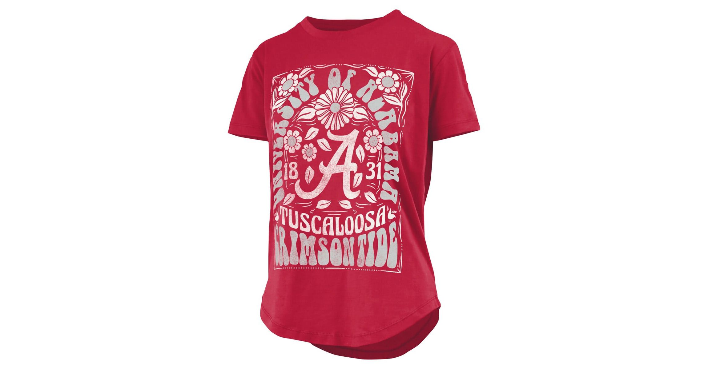 Alabama Crimson Tide NCAA Alabama Tide Irvine Floral Team Color T-Shirt