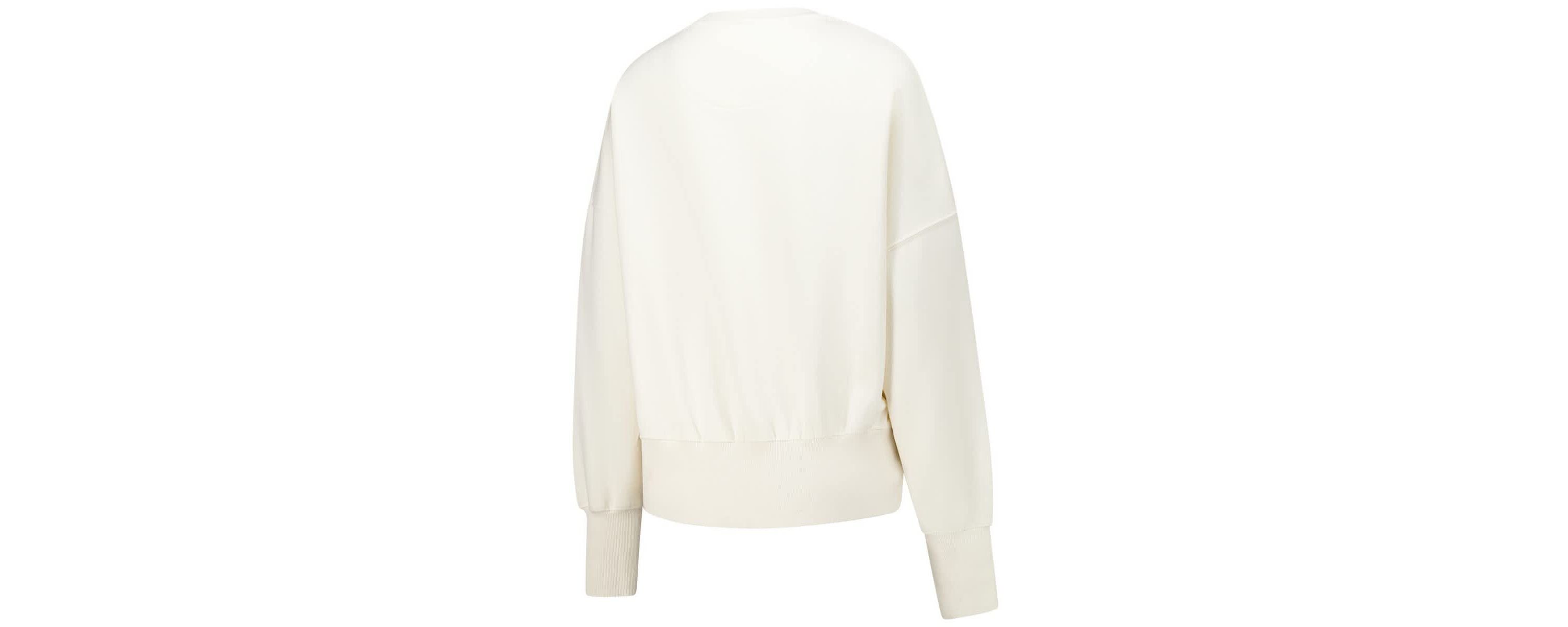NCAA Ivory Ohio State Buckeyes Oversized Waist-Length Crewneck Sweatshirt
