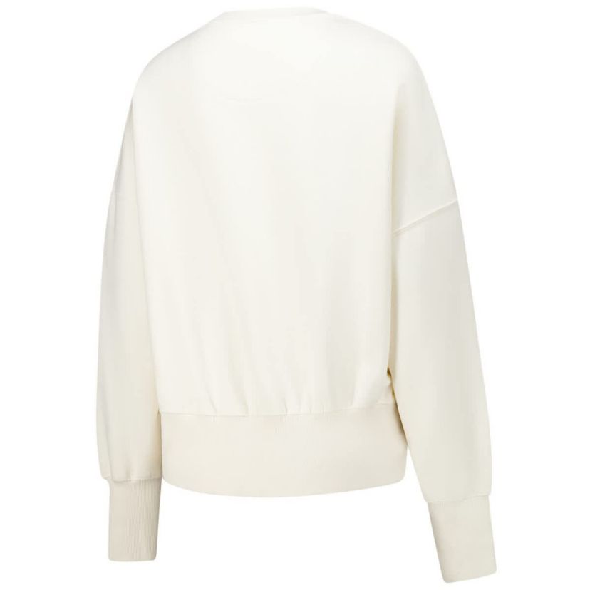 NCAA Ivory Ohio State Buckeyes Oversized Waist-Length Crewneck Sweatshirt