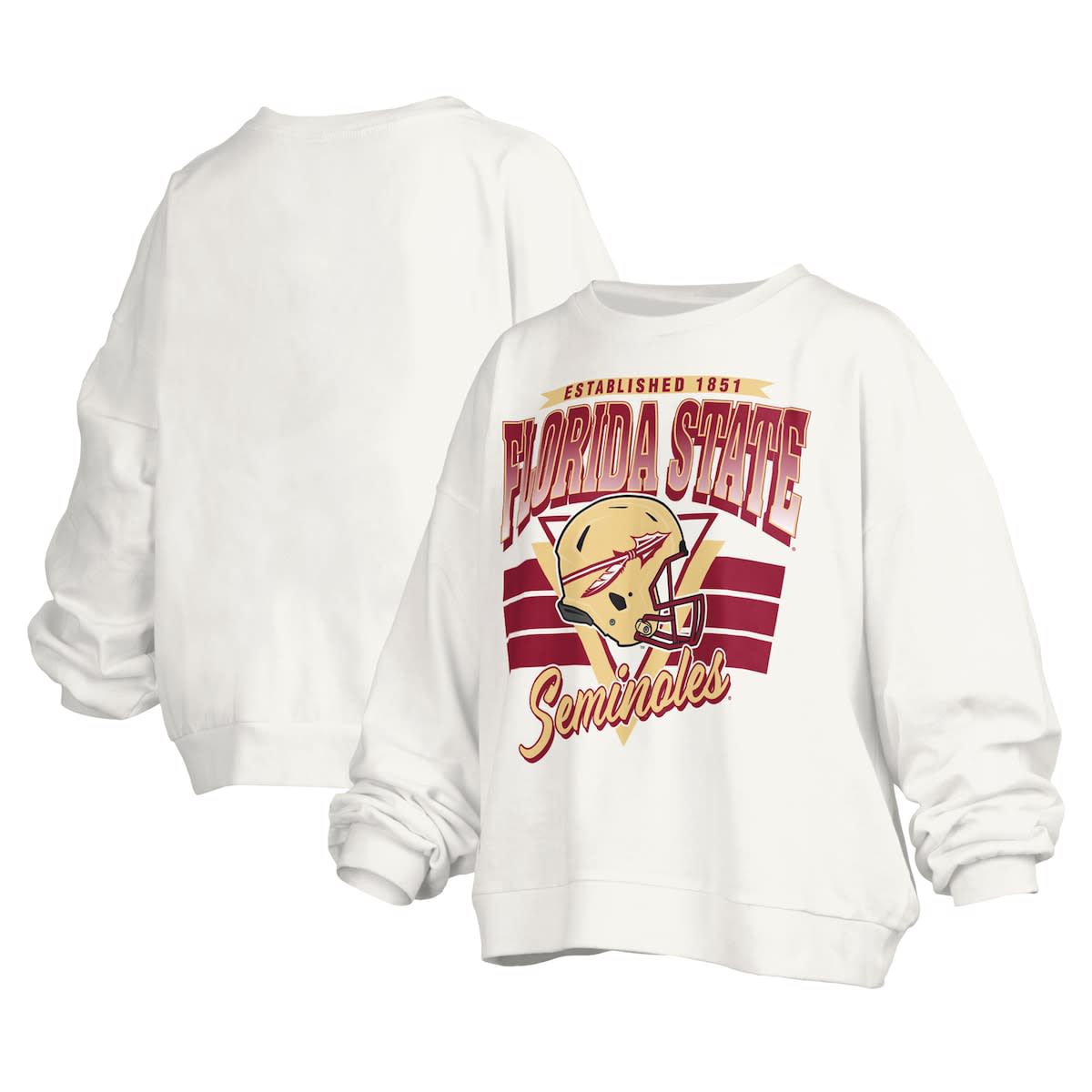 NCAA Florida State Seminoles Janice Retro Logo Oversized Pullover Sweatshirt