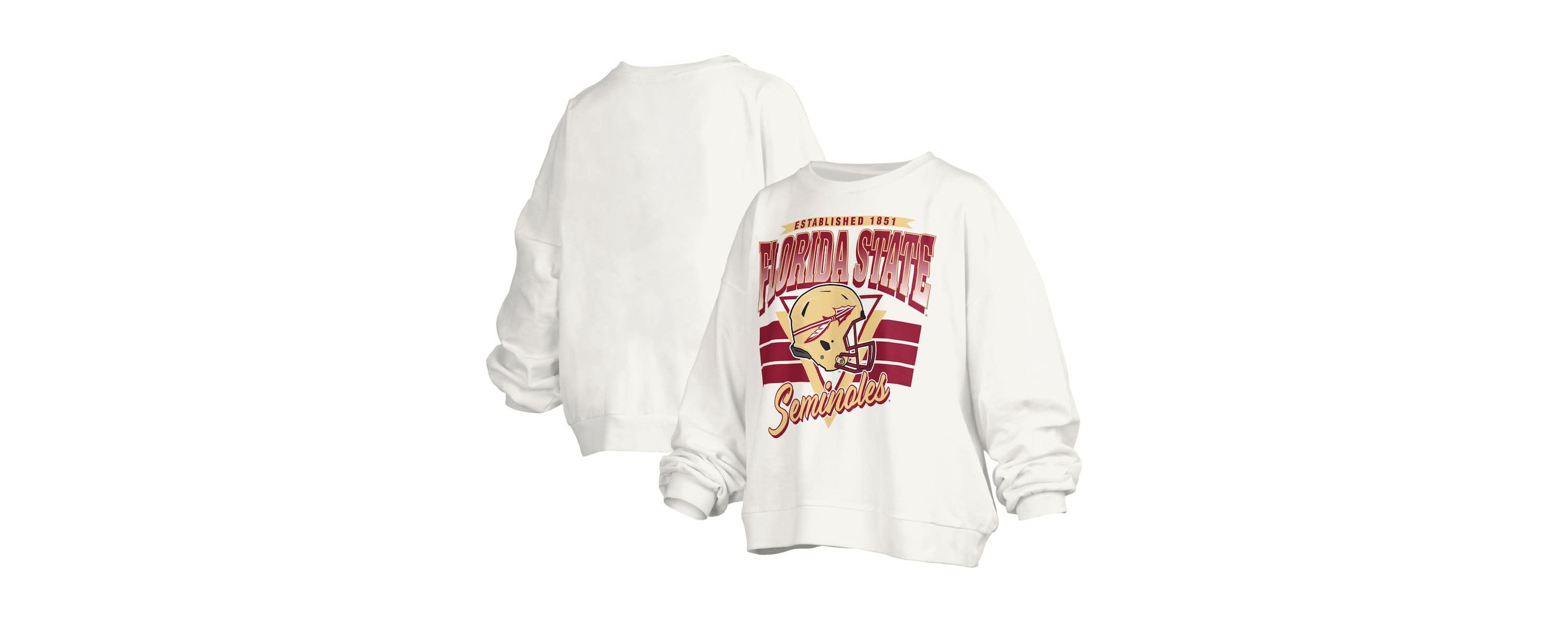 NCAA Florida State Seminoles Janice Retro Logo Oversized Pullover Sweatshirt