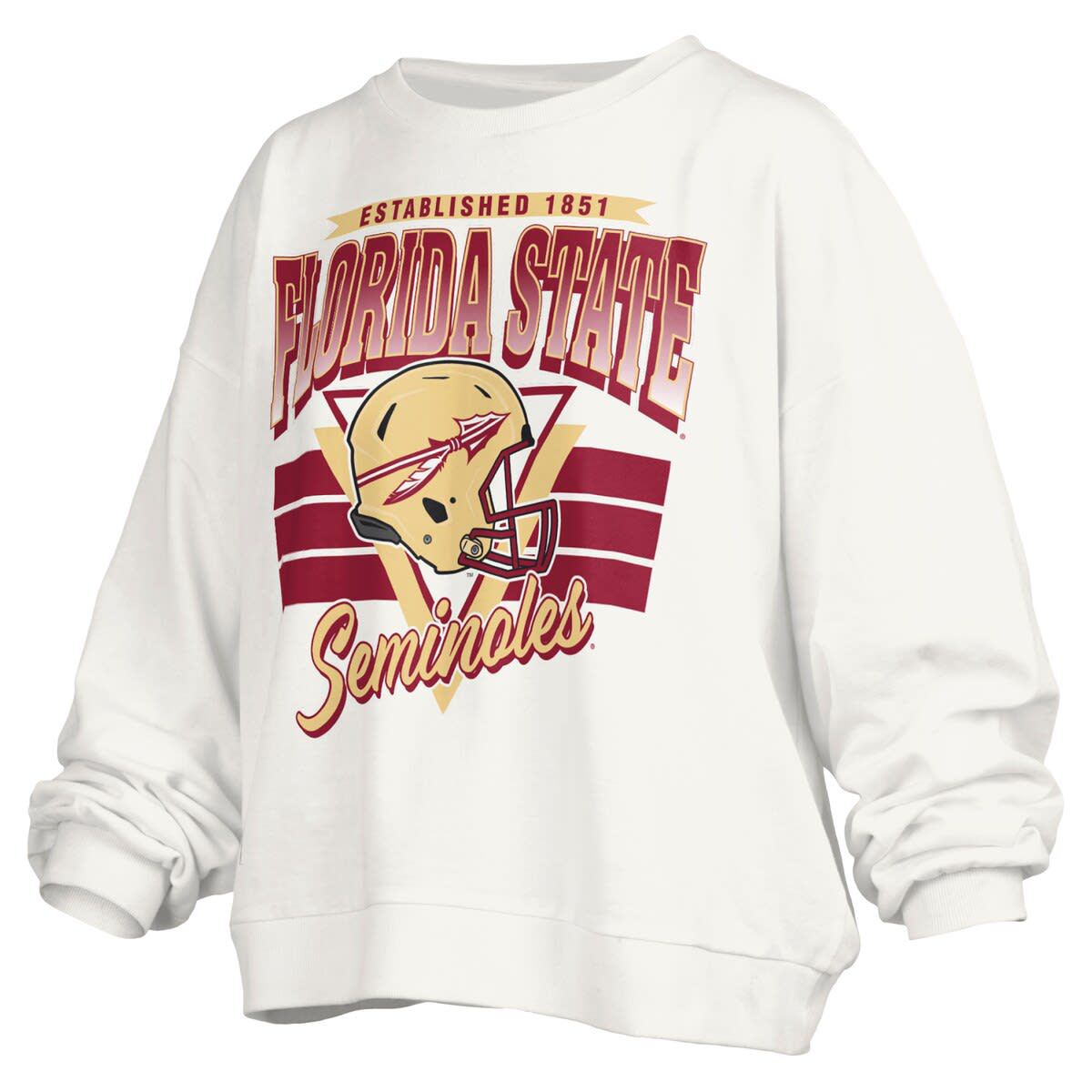 NCAA Florida State Seminoles Janice Retro Logo Oversized Pullover Sweatshirt