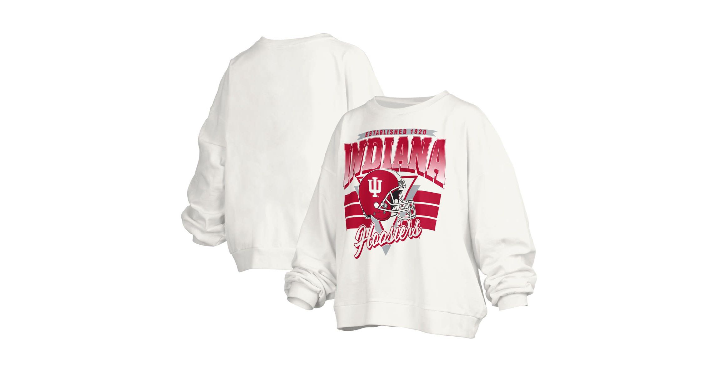 NCAA Indiana Hoosiers Janice Retro Logo Oversized Pullover Sweatshirt