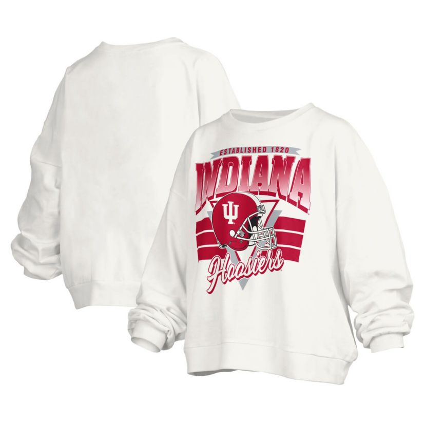NCAA Indiana Hoosiers Janice Retro Logo Oversized Pullover Sweatshirt