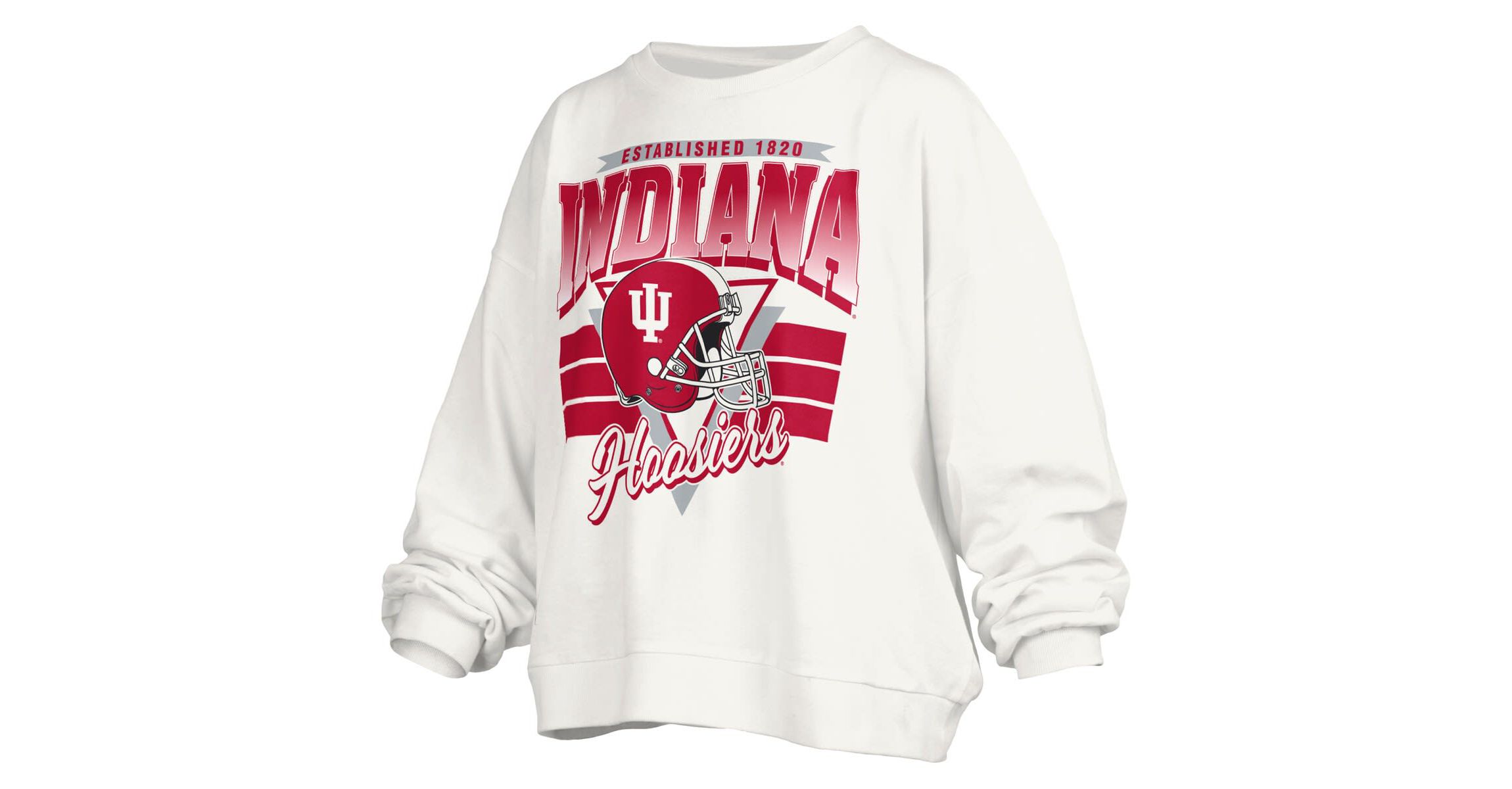 NCAA Indiana Hoosiers Janice Retro Logo Oversized Pullover Sweatshirt