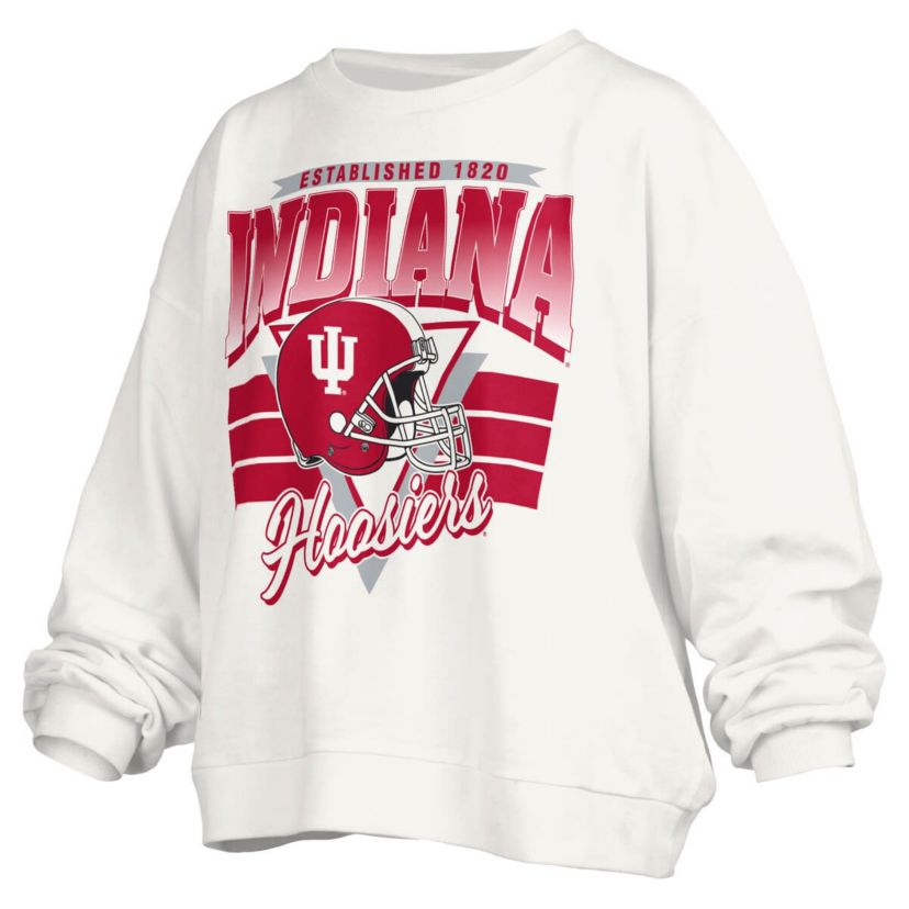 NCAA Indiana Hoosiers Janice Retro Logo Oversized Pullover Sweatshirt