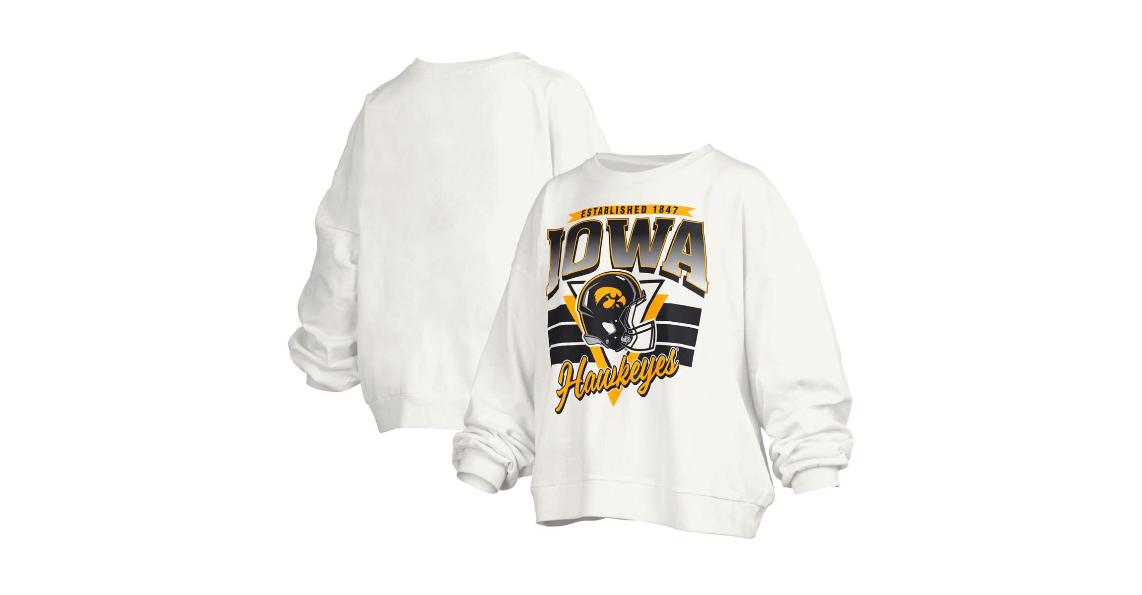 NCAA Iowa Hawkeyes Janice Retro Logo Oversized Pullover Sweatshirt