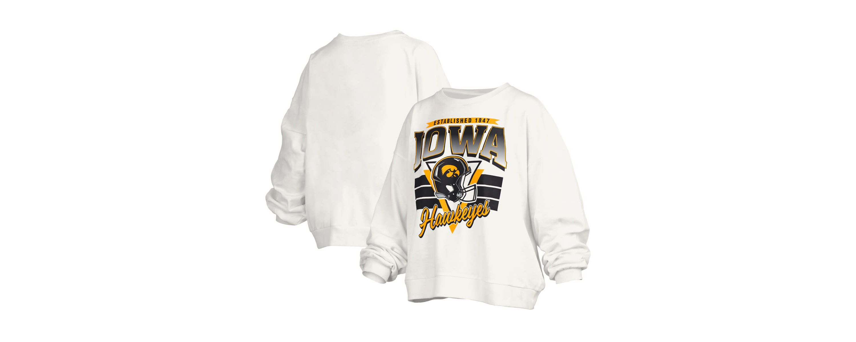 NCAA Iowa Hawkeyes Janice Retro Logo Oversized Pullover Sweatshirt