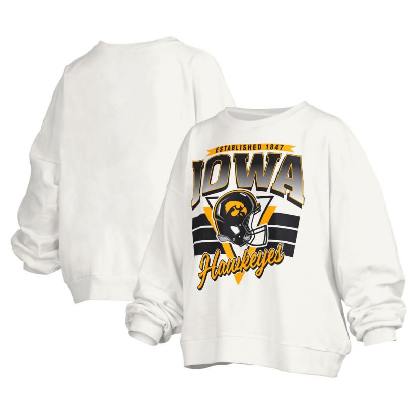 NCAA Iowa Hawkeyes Janice Retro Logo Oversized Pullover Sweatshirt