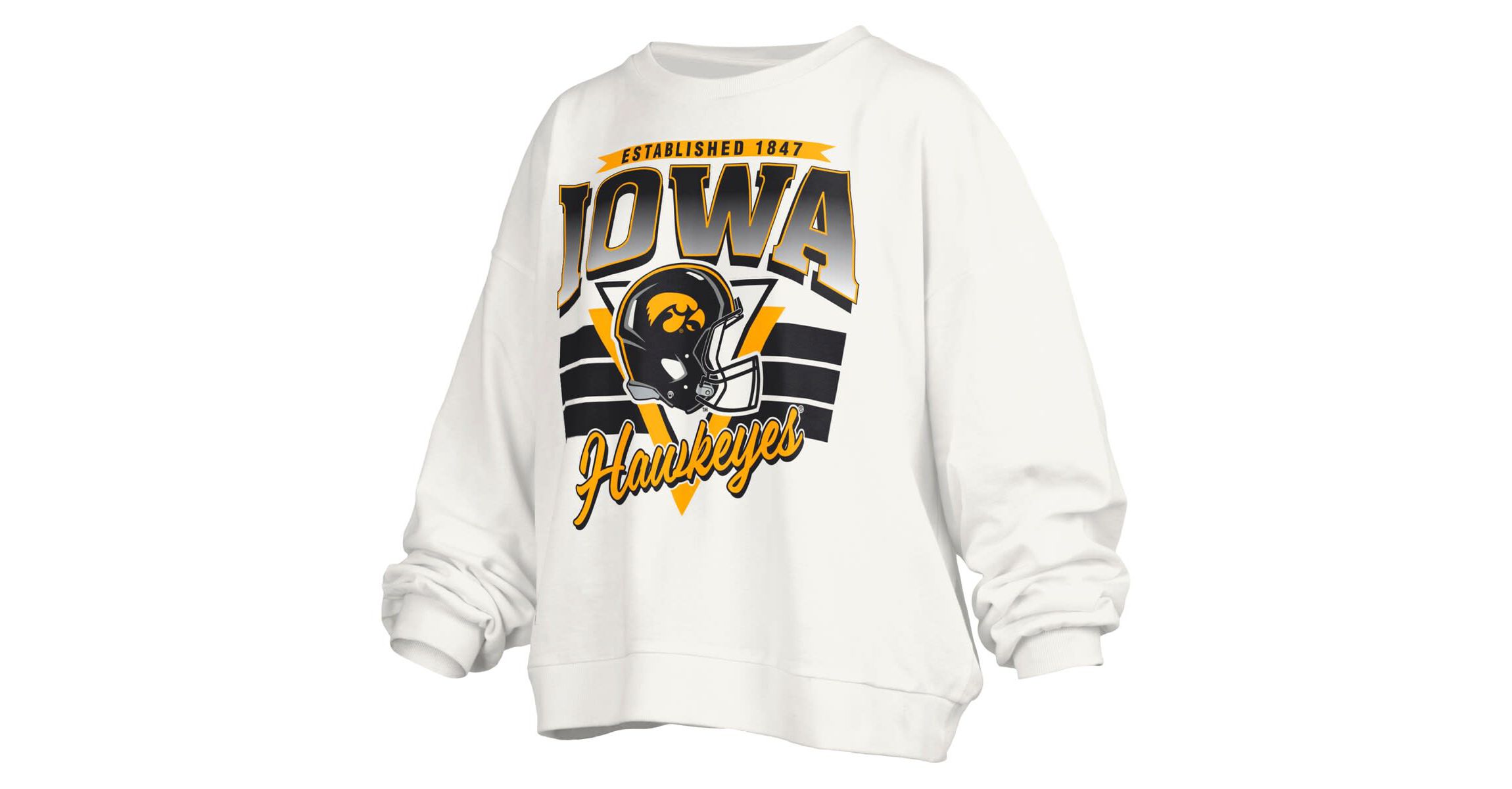 NCAA Iowa Hawkeyes Janice Retro Logo Oversized Pullover Sweatshirt
