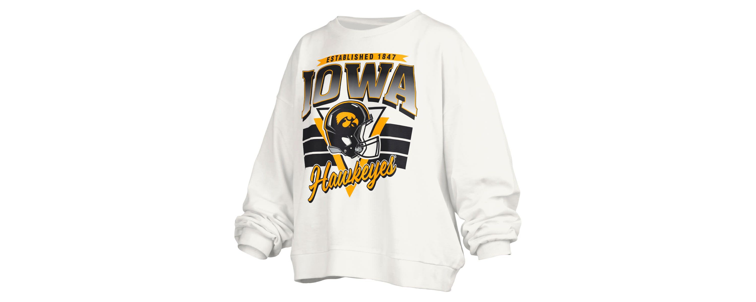 NCAA Iowa Hawkeyes Janice Retro Logo Oversized Pullover Sweatshirt