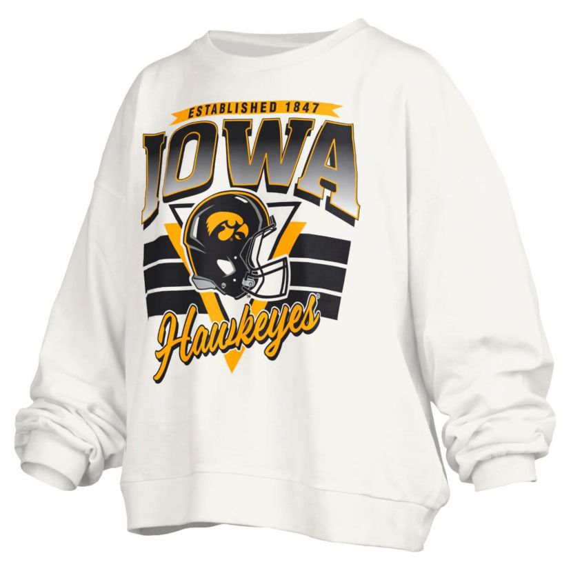 NCAA Iowa Hawkeyes Janice Retro Logo Oversized Pullover Sweatshirt