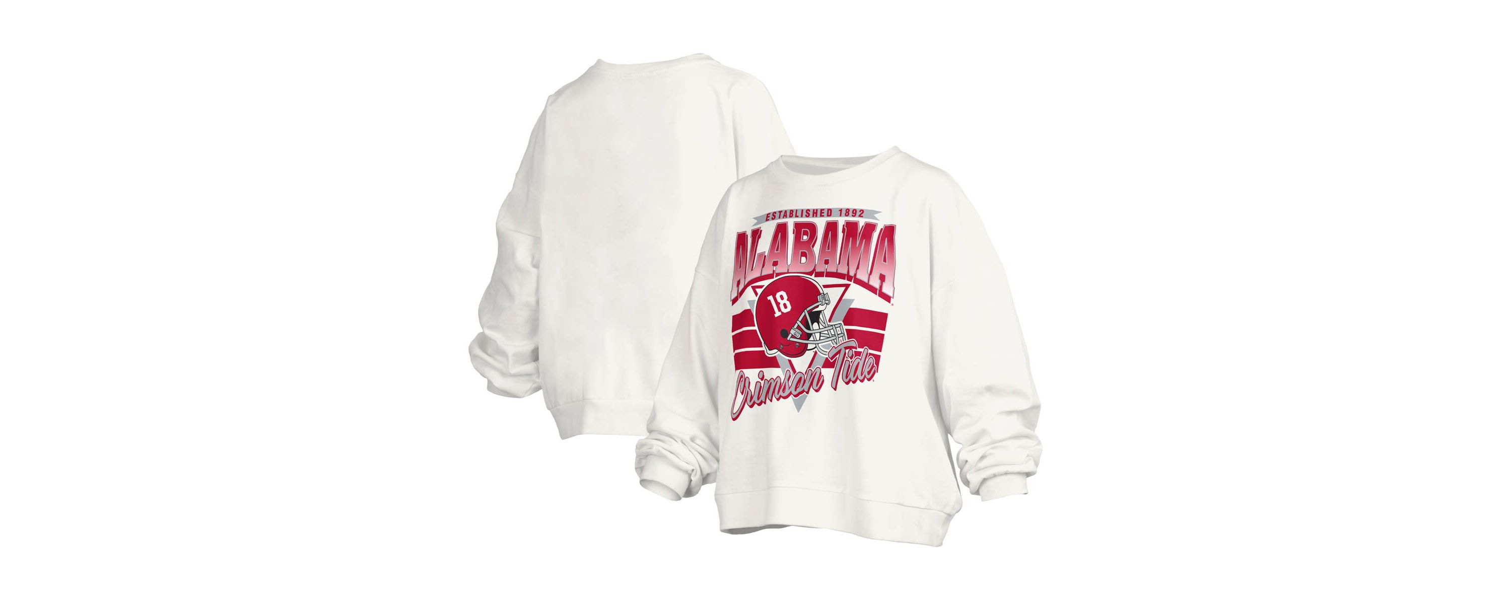 Alabama Crimson Tide NCAA Alabama Tide Janice Retro Logo Oversized Pullover Sweatshirt