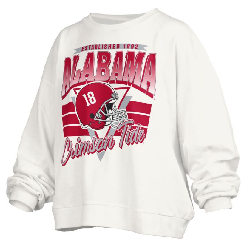 Alabama Crimson Tide NCAA Alabama Tide Janice Retro Logo Oversized Pullover Sweatshirt