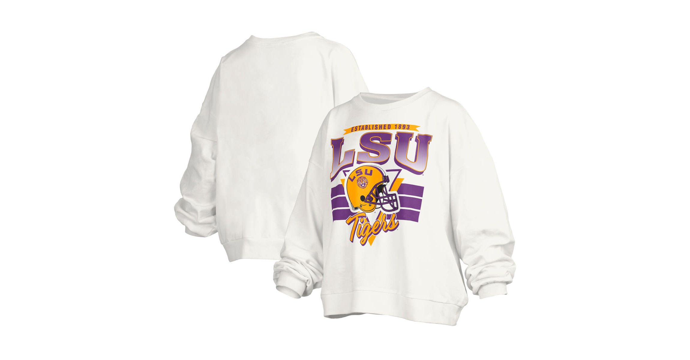 NCAA LSU Tigers Janice Retro Logo Oversized Pullover Sweatshirt