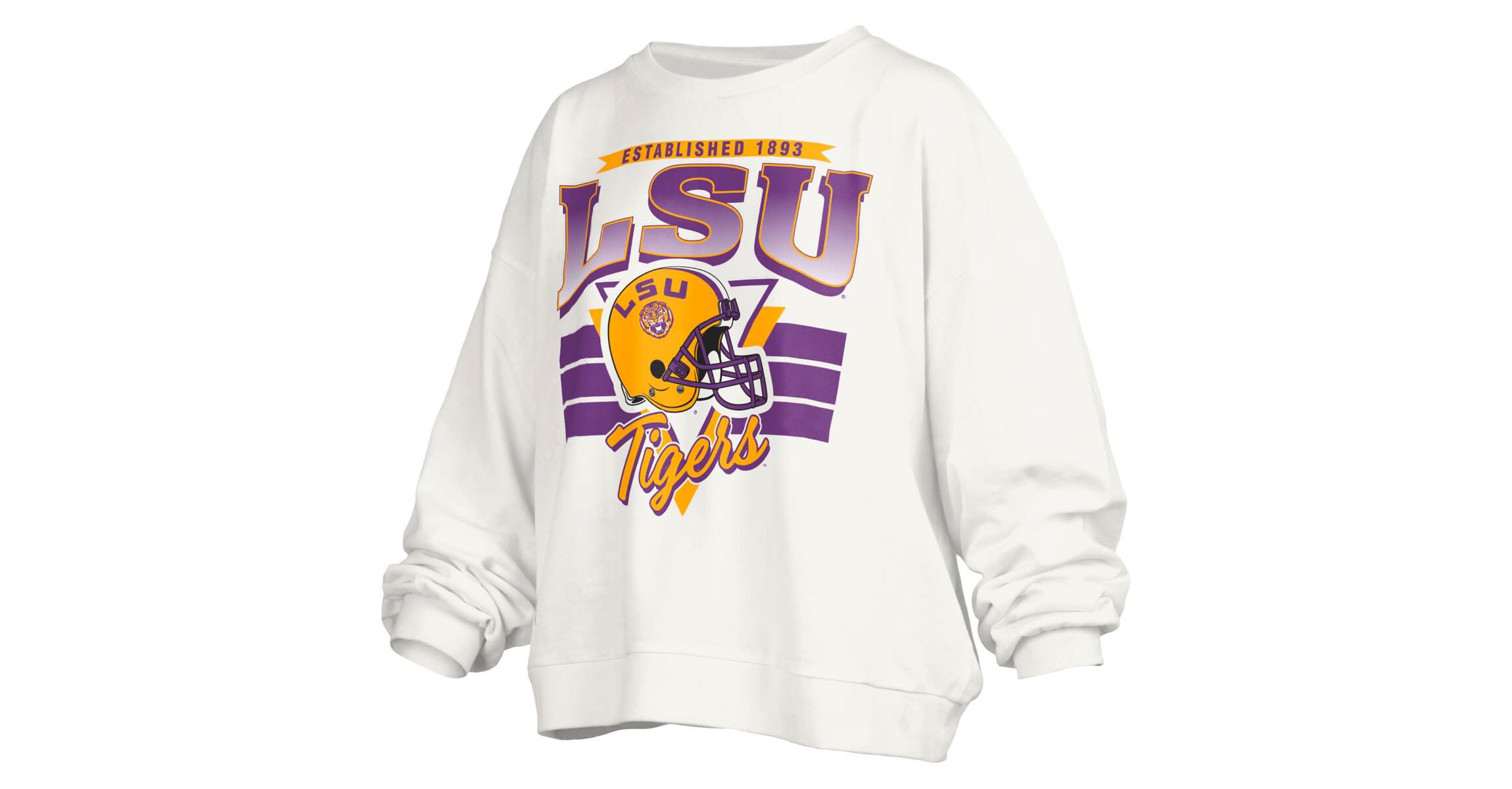 NCAA LSU Tigers Janice Retro Logo Oversized Pullover Sweatshirt
