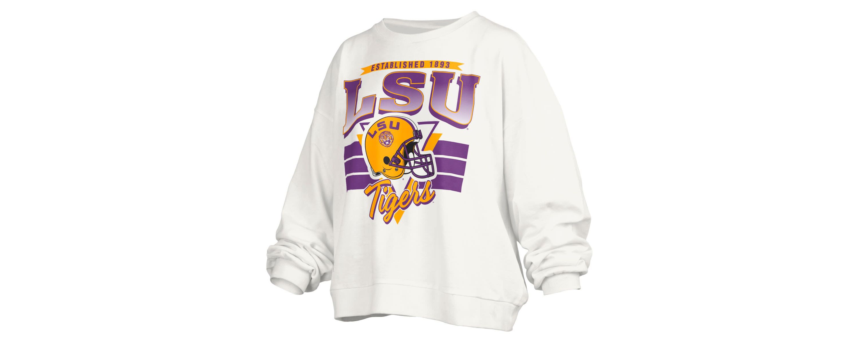 NCAA LSU Tigers Janice Retro Logo Oversized Pullover Sweatshirt
