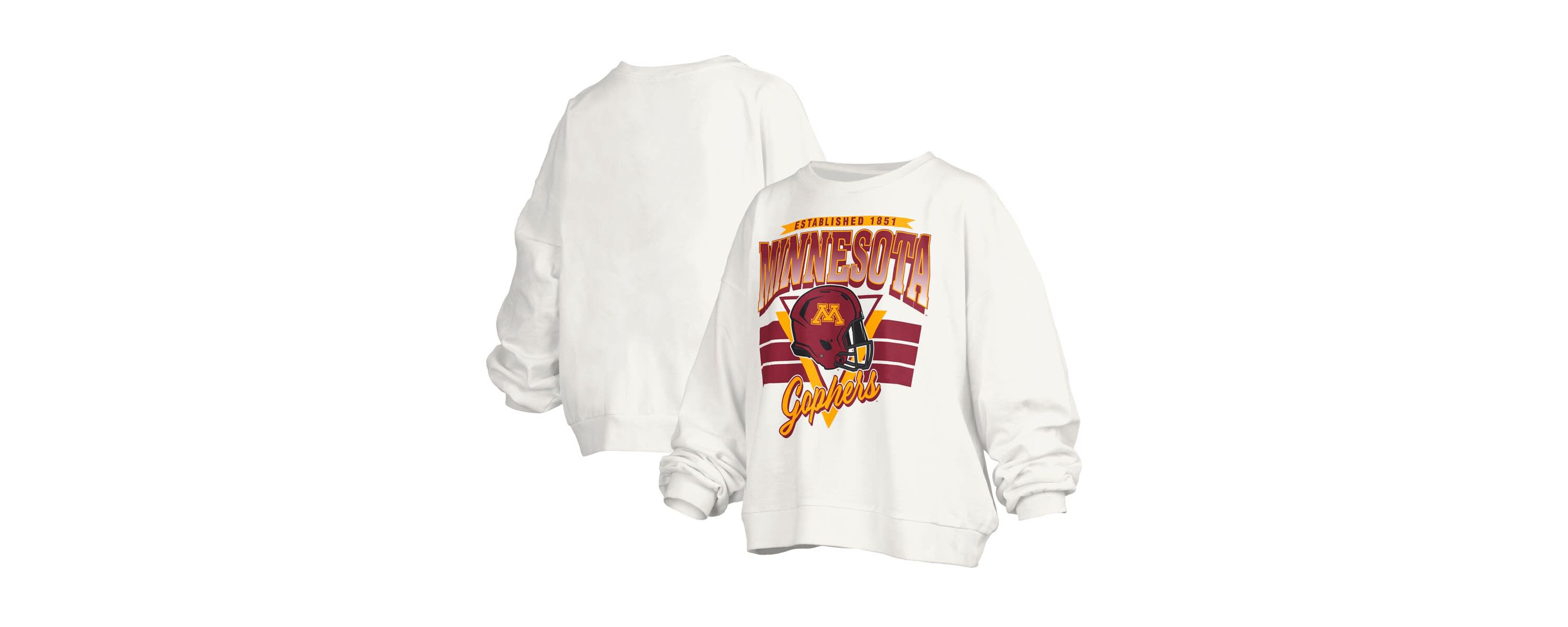 NCAA Minnesota Golden Gophers Janice Retro Logo Oversized Pullover Sweatshirt