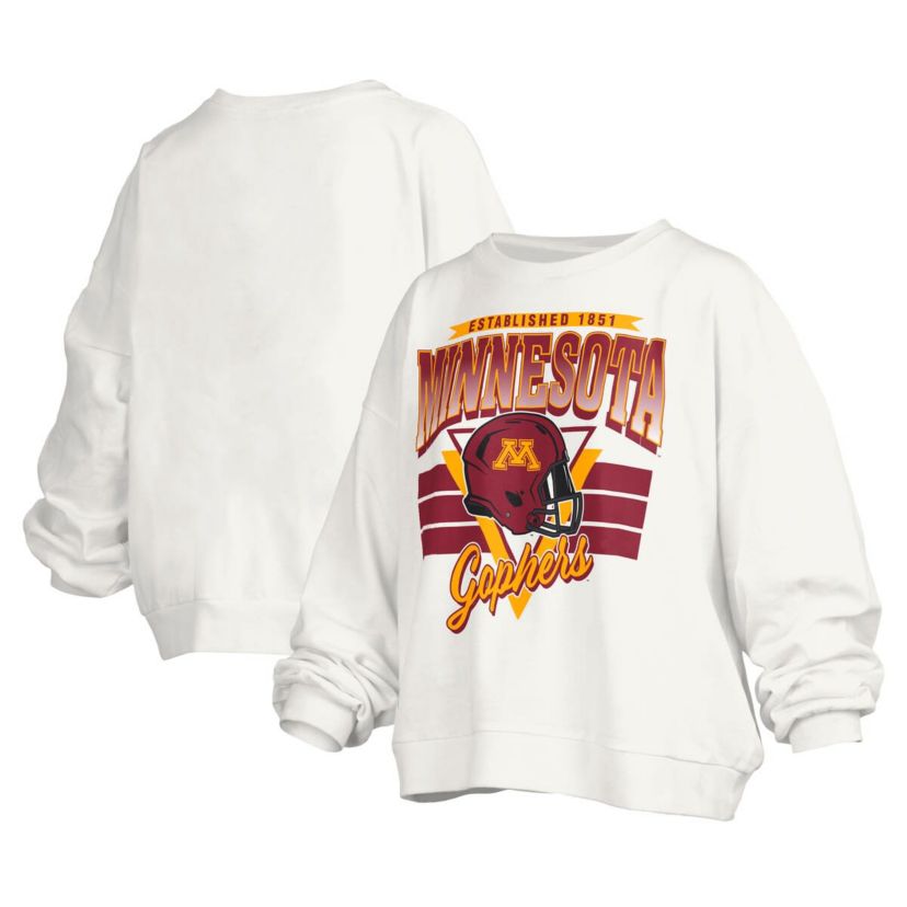 NCAA Minnesota Golden Gophers Janice Retro Logo Oversized Pullover Sweatshirt