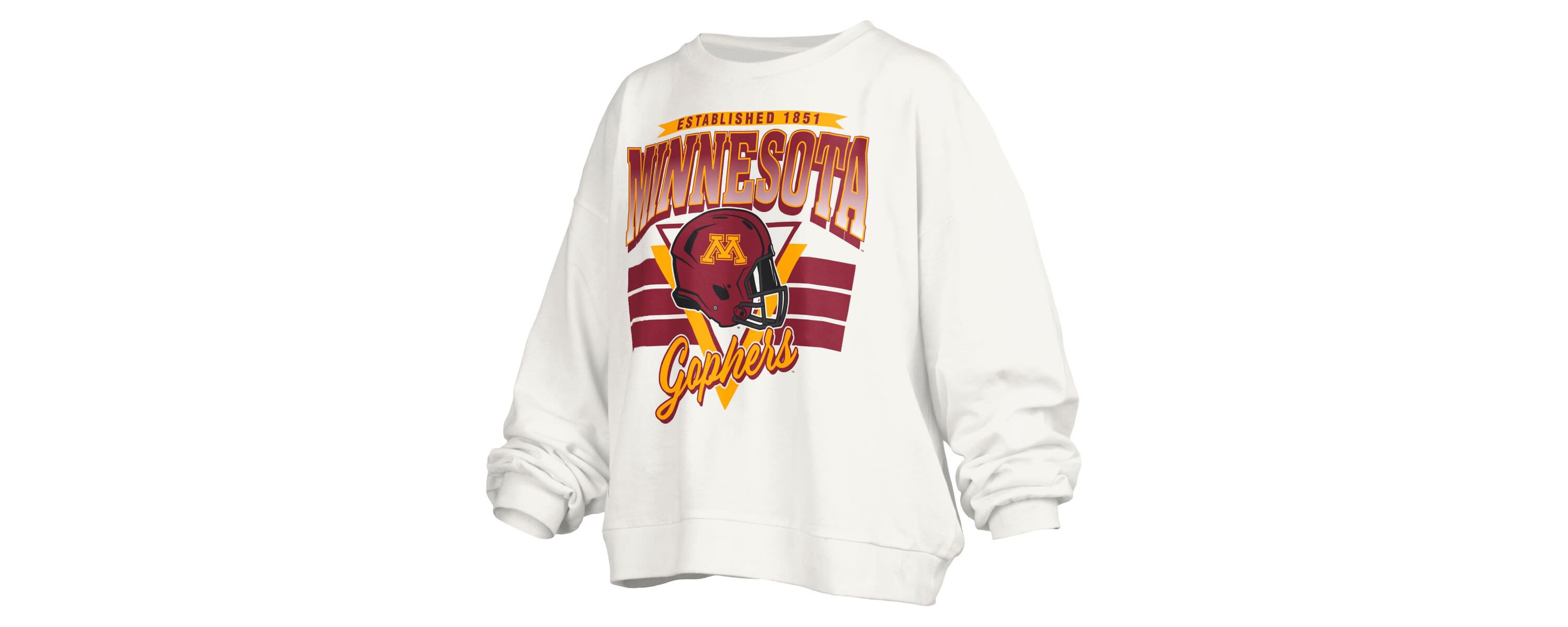 NCAA Minnesota Golden Gophers Janice Retro Logo Oversized Pullover Sweatshirt