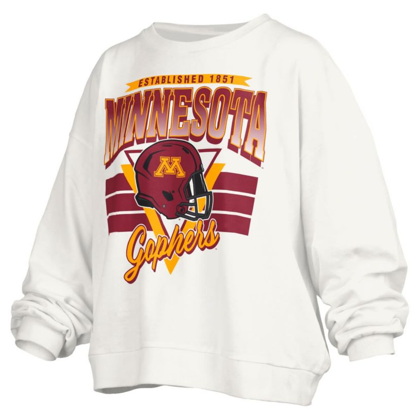 NCAA Minnesota Golden Gophers Janice Retro Logo Oversized Pullover Sweatshirt