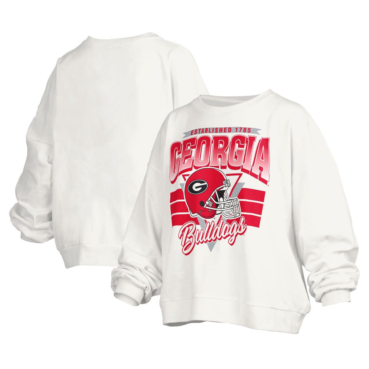 NCAA Georgia Bulldogs Janice Retro Logo Oversized Pullover Sweatshirt