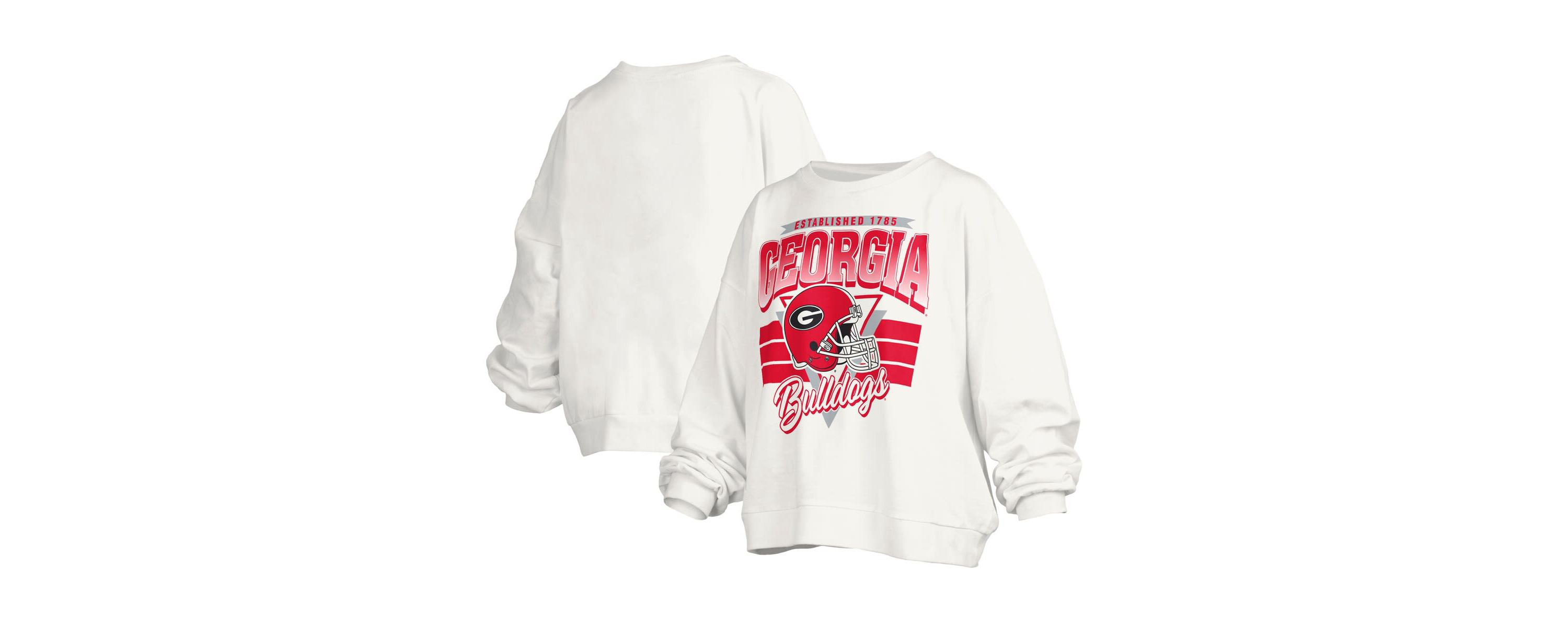 NCAA Georgia Bulldogs Janice Retro Logo Oversized Pullover Sweatshirt