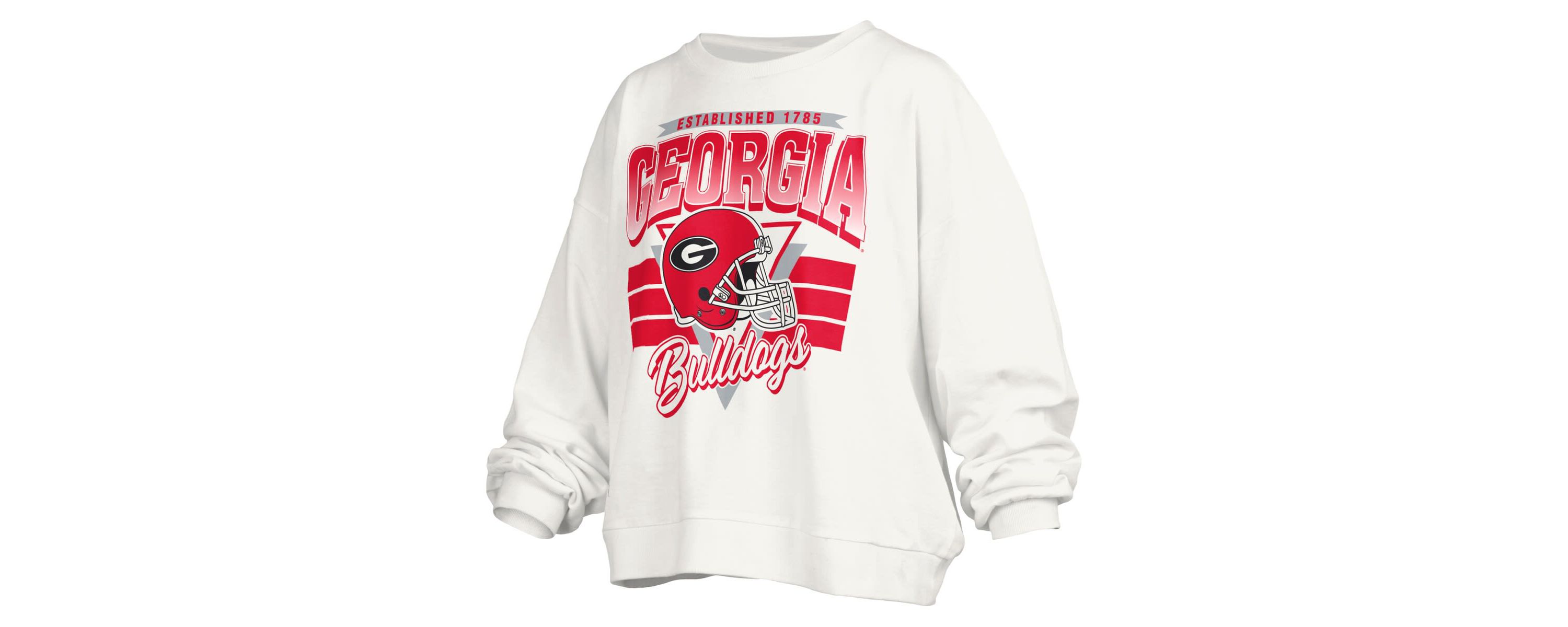 NCAA Georgia Bulldogs Janice Retro Logo Oversized Pullover Sweatshirt