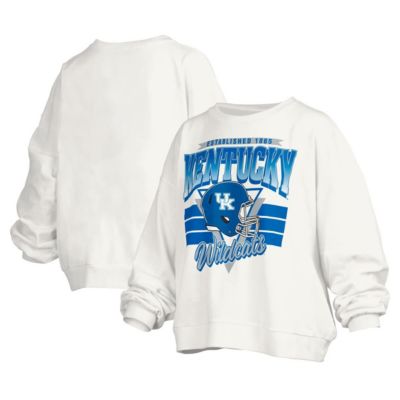 Pressbox NCAA Kentucky Wildcats Janice Retro Logo Oversized Pullover Sweatshirt, White, XL