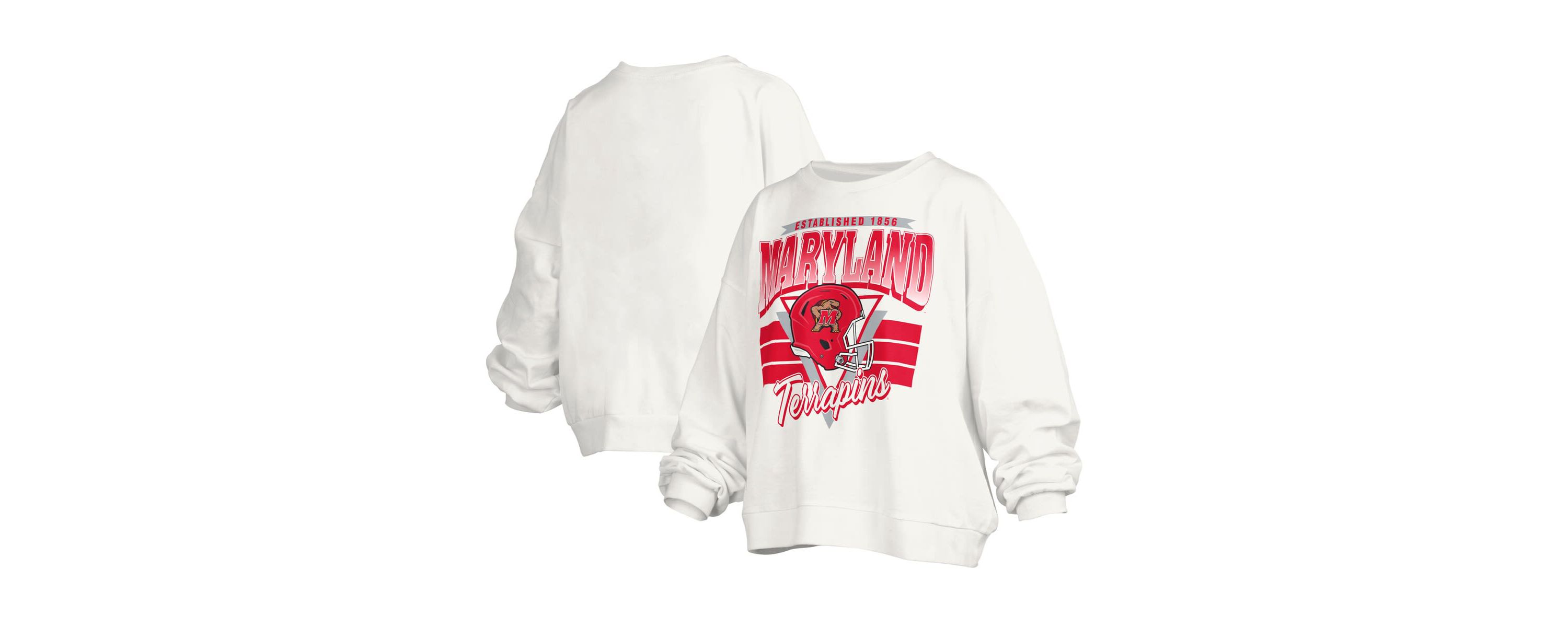 NCAA Maryland Terrapins Janice Retro Logo Oversized Pullover Sweatshirt