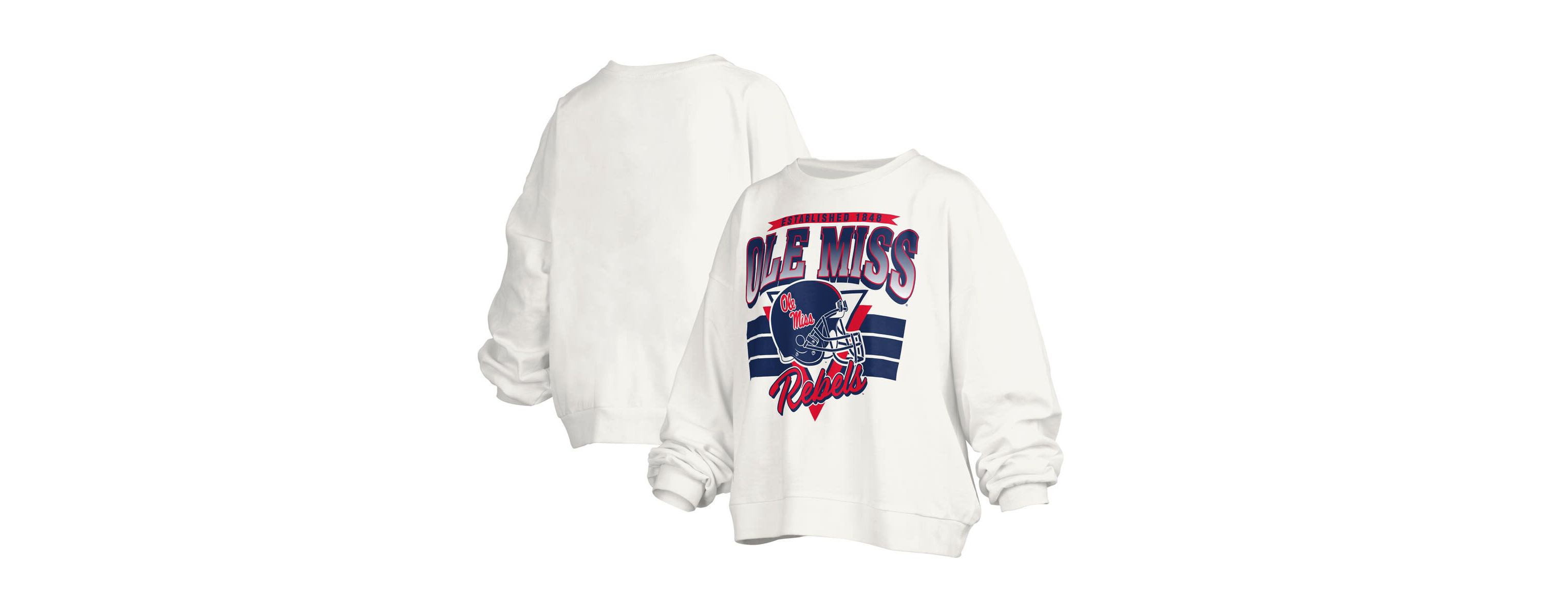 NCAA Ole Miss Rebels Janice Retro Logo Oversized Pullover Sweatshirt