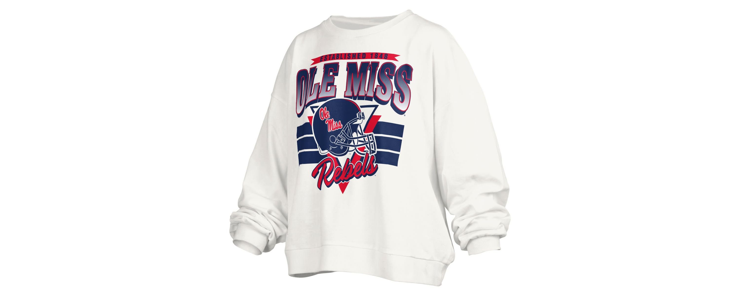 NCAA Ole Miss Rebels Janice Retro Logo Oversized Pullover Sweatshirt
