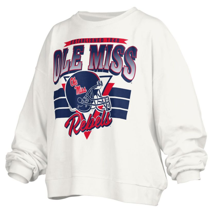 NCAA Ole Miss Rebels Janice Retro Logo Oversized Pullover Sweatshirt