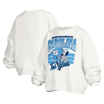 Pressbox NCAA North Carolina Tar Heels Janice Retro Logo Oversized Pullover Sweatshirt, White, 2X