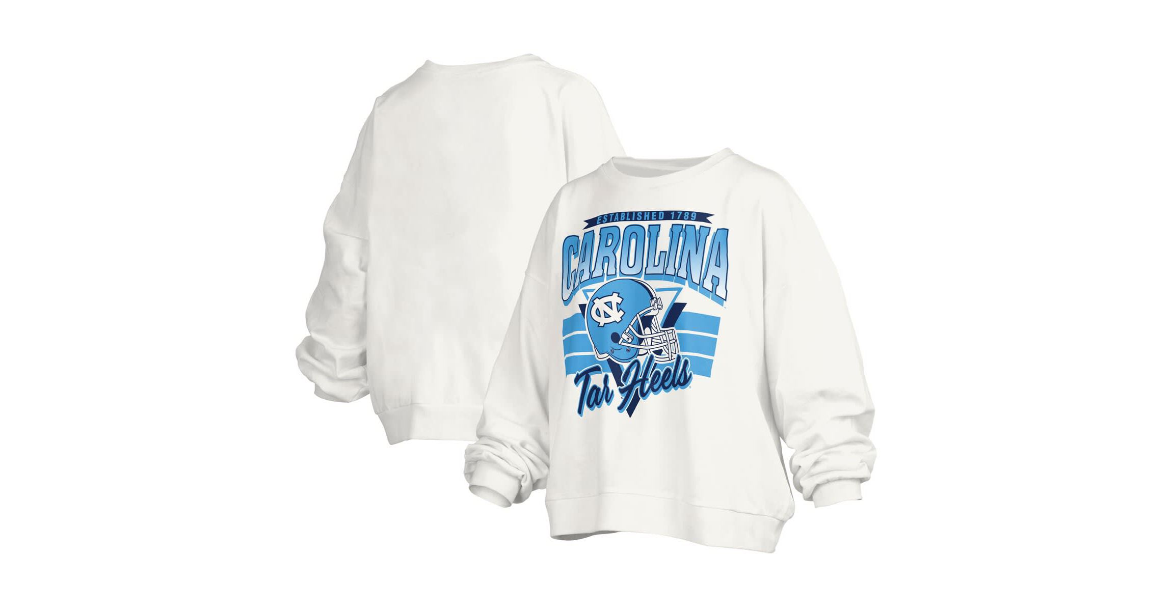 NCAA North Carolina Tar Heels Janice Retro Logo Oversized Pullover Sweatshirt